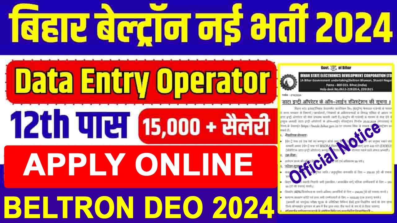 BELTRON Data Entry Operator Vacancy 2024